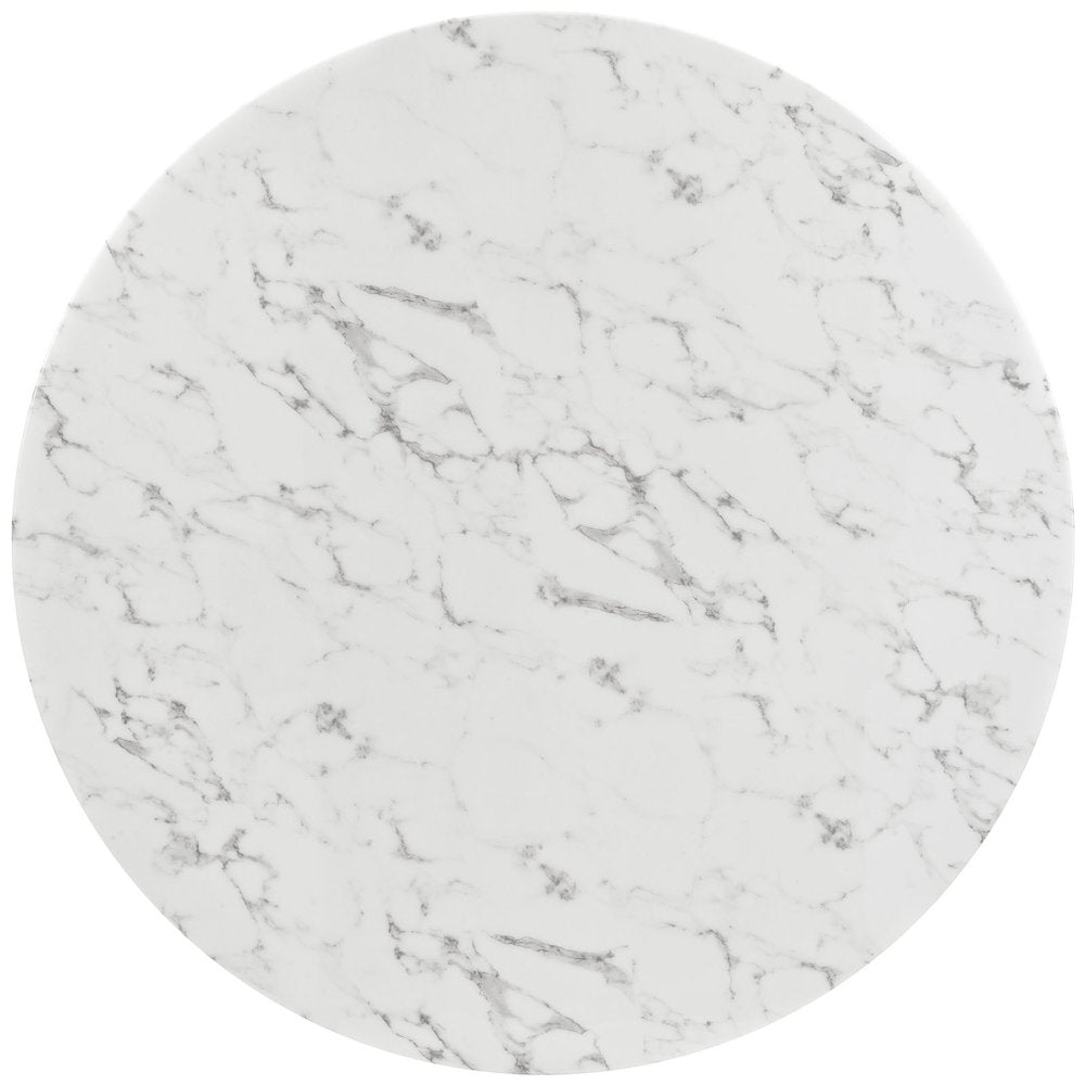 Lippa 54" Round Faux Marble Dining Table with Tripod Base