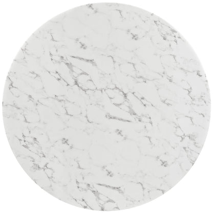 Lippa 54" Round Faux Marble Dining Table with Tripod Base