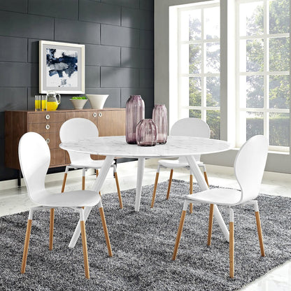 Lippa 54" Round Faux Marble Dining Table with Tripod Base