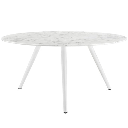 Lippa 60" Round Faux Marble Dining Table with Tripod Base