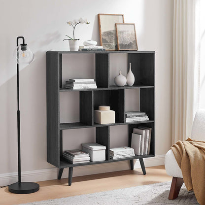 Transmit 7 Shelf Wood Grain Bookcase