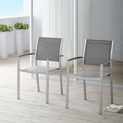 Shore Outdoor Patio Aluminum Dining Chair Set of 2