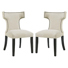 Curve Fabric Dining Side Chair Set of 2