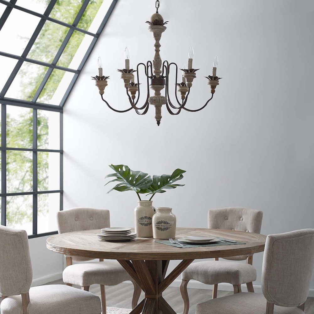 Bountiful Vintage French Pendant Ceiling Light Candelabra Chandelier
