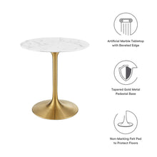 Lippa 28" Round Faux Marble Dining Table