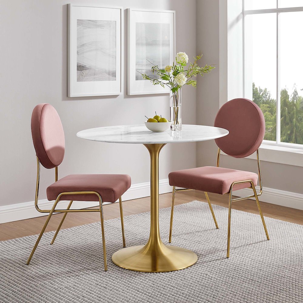 Lippa 36" Round Faux Marble Dining Table