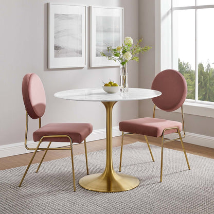 Lippa 36" Round Faux Marble Dining Table