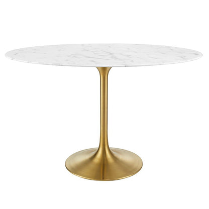 Lippa 48" Oval Faux Marble Dining Table