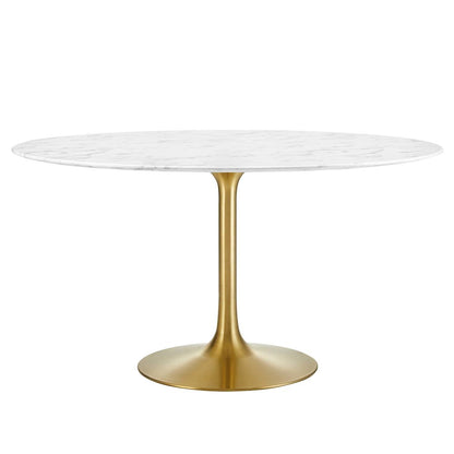 Lippa 54" Round Faux Marble Dining Table