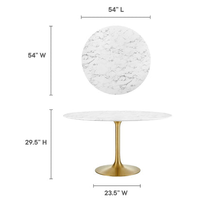 Lippa 54" Round Faux Marble Dining Table