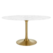 Lippa 54" Oval Faux Marble Dining Table