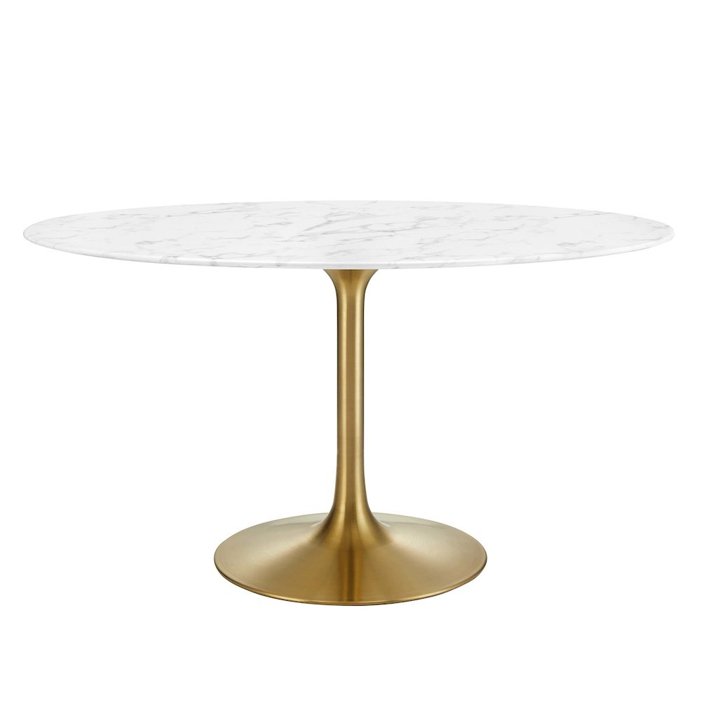 Lippa 54" Oval Faux Marble Dining Table