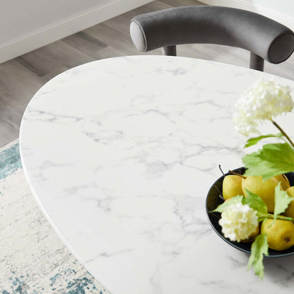 Lippa 54" Oval Faux Marble Dining Table