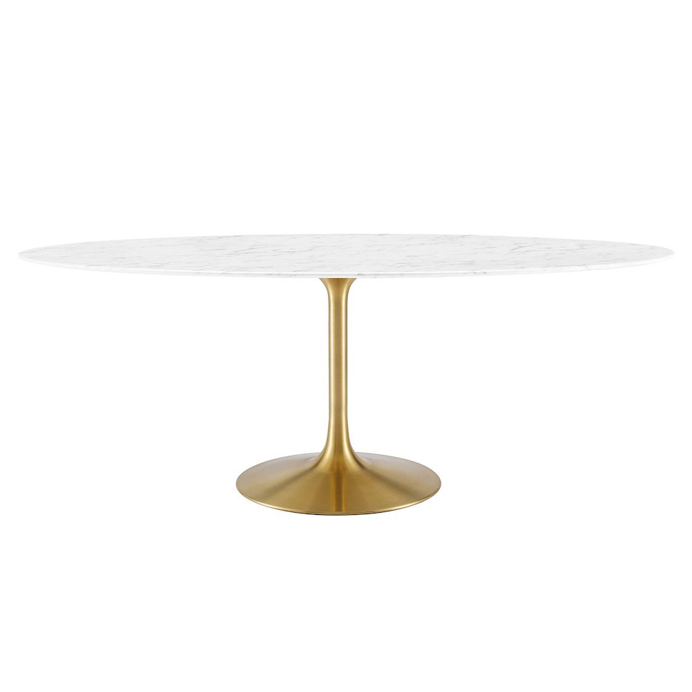 Lippa 78" Oval Faux Marble Dining Table