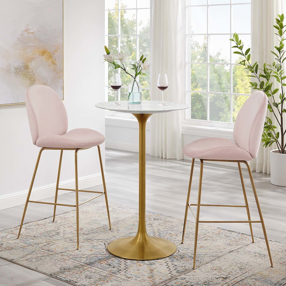 Lippa 28" Round Faux Marble Bar Table