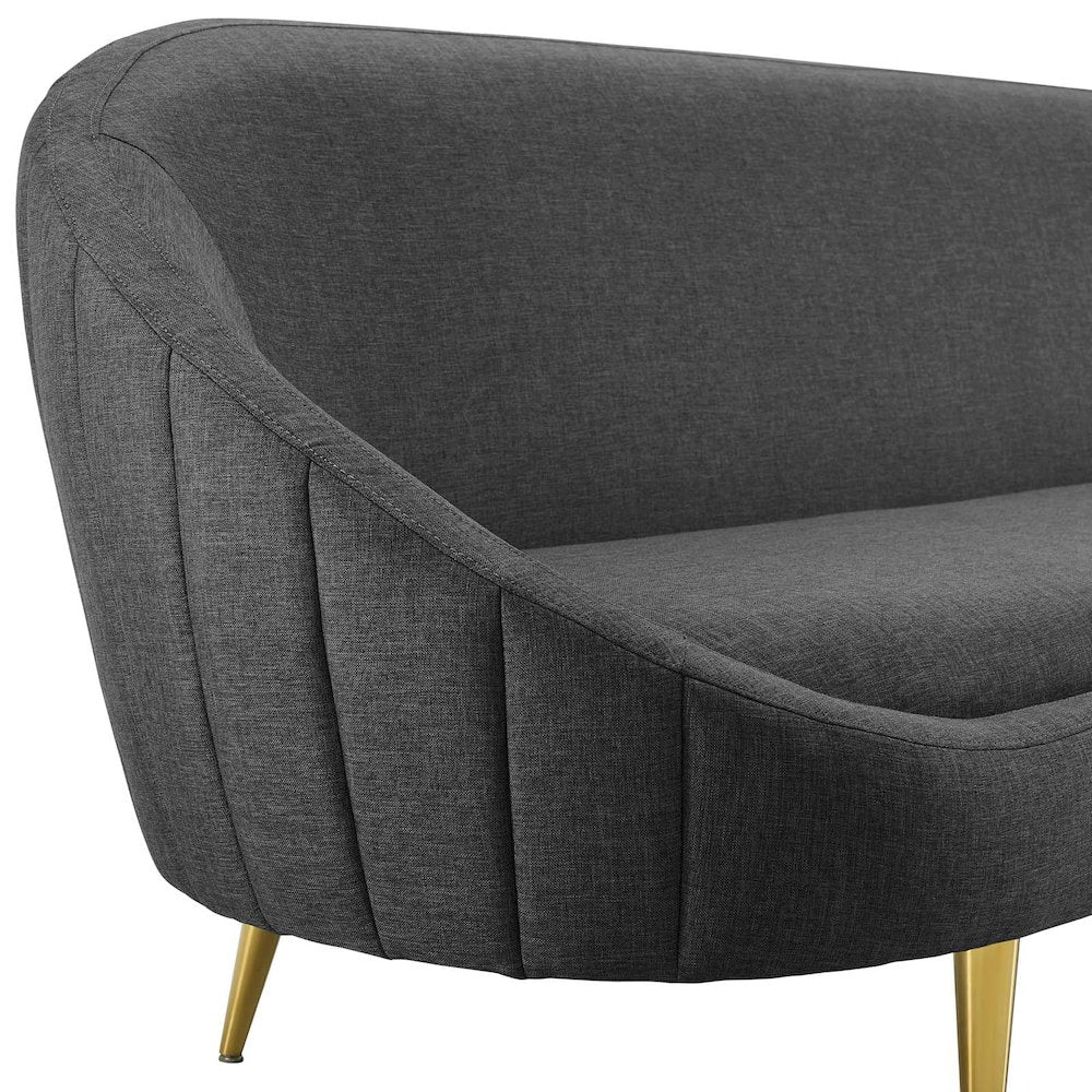 Sublime Vertical Curve Back Fabric Sofa
