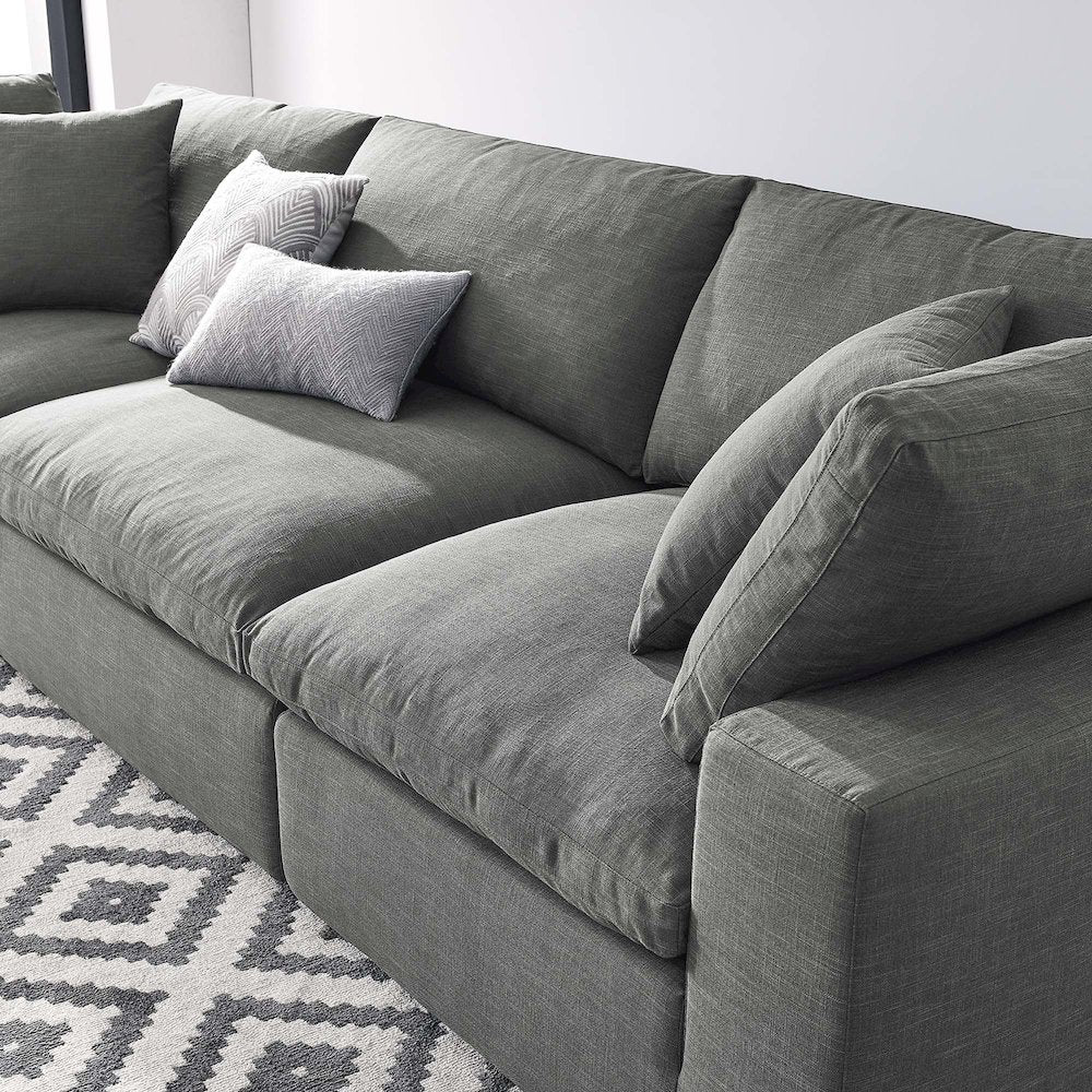Commix 3 Piece Down Filled Overstuffed Sectional Sofa Set