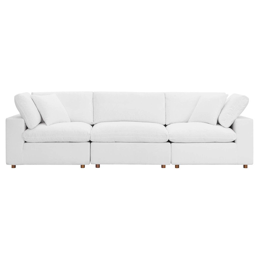 Commix 3 Piece Down Filled Overstuffed Sectional Sofa Set
