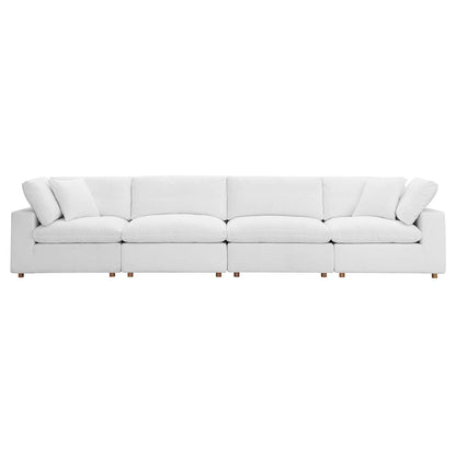 Commix 4 Piece Down Filled Overstuffed Sectional Sofa Set
