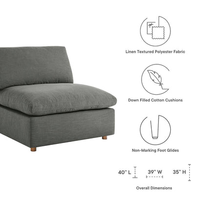Commix 5 Piece Down Filled Overstuffed Sectional Sofa Set