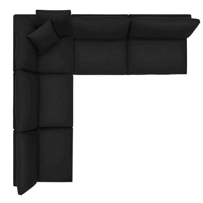 Commix 5-Piece Down Filled Overstuffed Armless Sectional Sofa