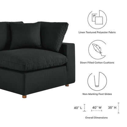 Commix 5-Piece Down Filled Overstuffed Armless Sectional Sofa