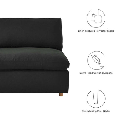 Commix 5-Piece Down Filled Overstuffed Armless Sectional Sofa