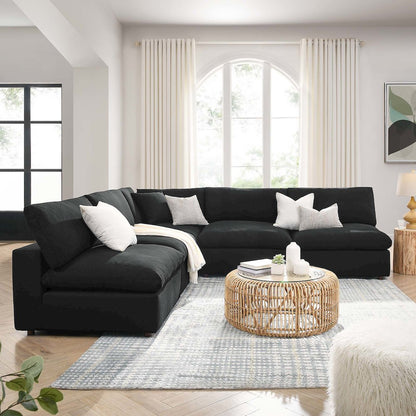 Commix 5-Piece Down Filled Overstuffed Armless Sectional Sofa