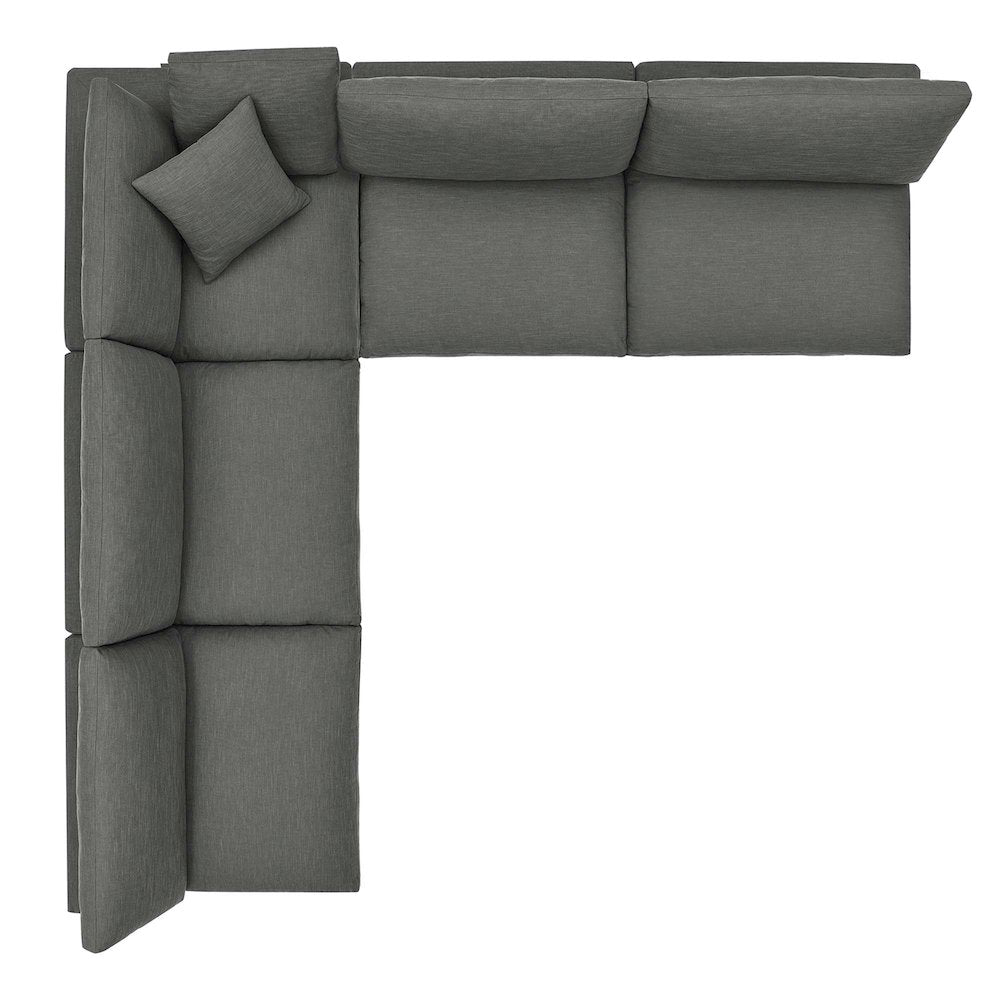 Commix 5-Piece Down Filled Overstuffed Armless Sectional Sofa
