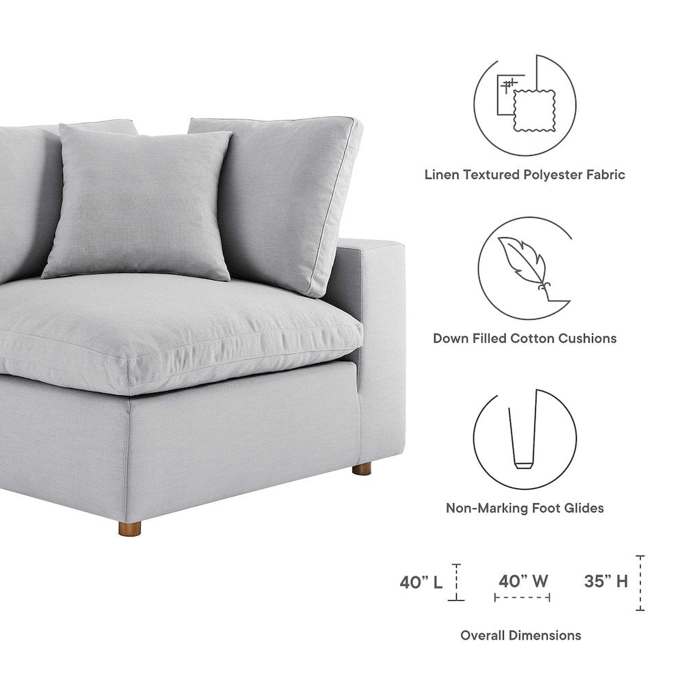 Commix 5-Piece Down Filled Overstuffed Armless Sectional Sofa