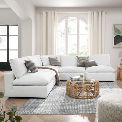 Commix 5-Piece Down Filled Overstuffed Armless Sectional Sofa