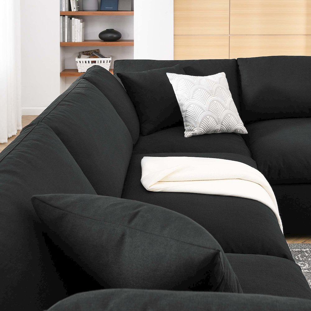 Commix 6 Piece Down Filled Overstuffed Sectional Sofa Set