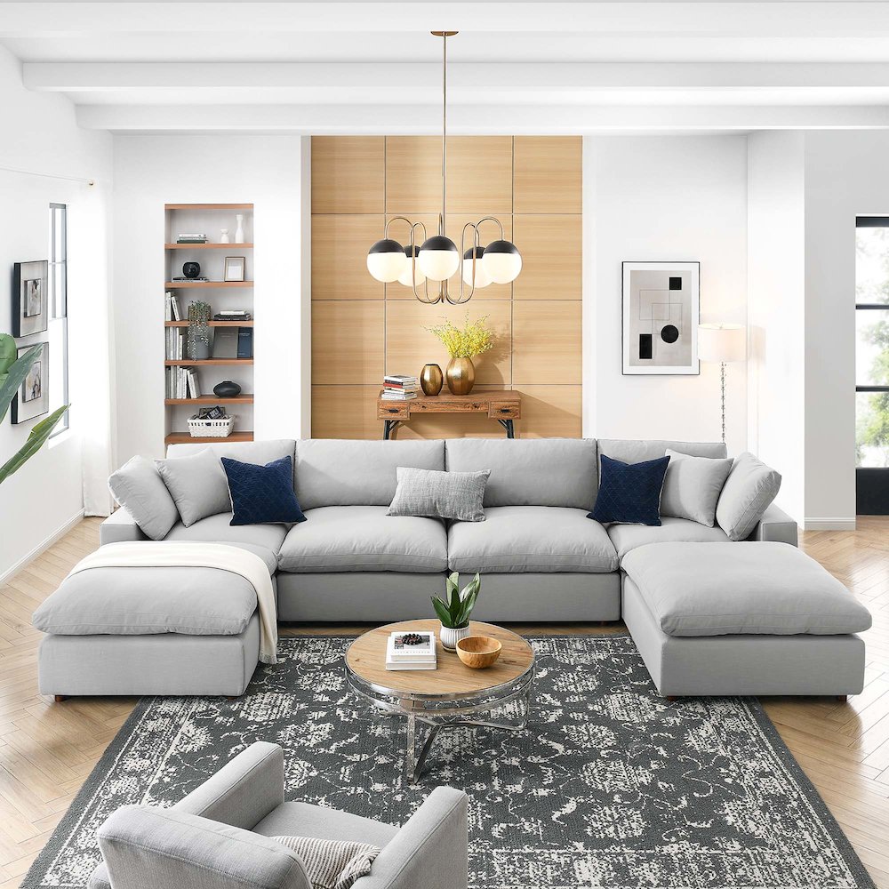 Commix 6-Piece Down Filled Overstuffed Sectional Sofa