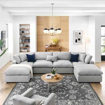 Commix 6-Piece Down Filled Overstuffed Sectional Sofa