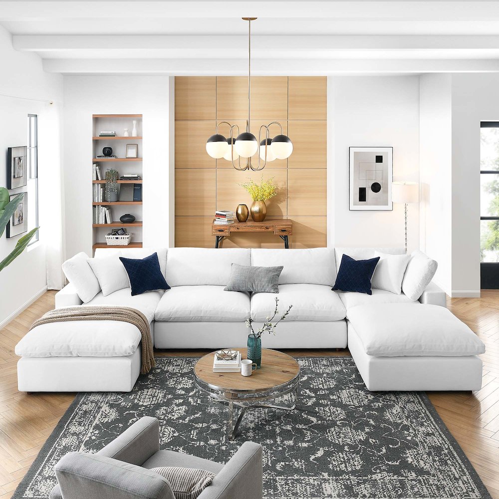 Commix 6-Piece Down Filled Overstuffed Sectional Sofa