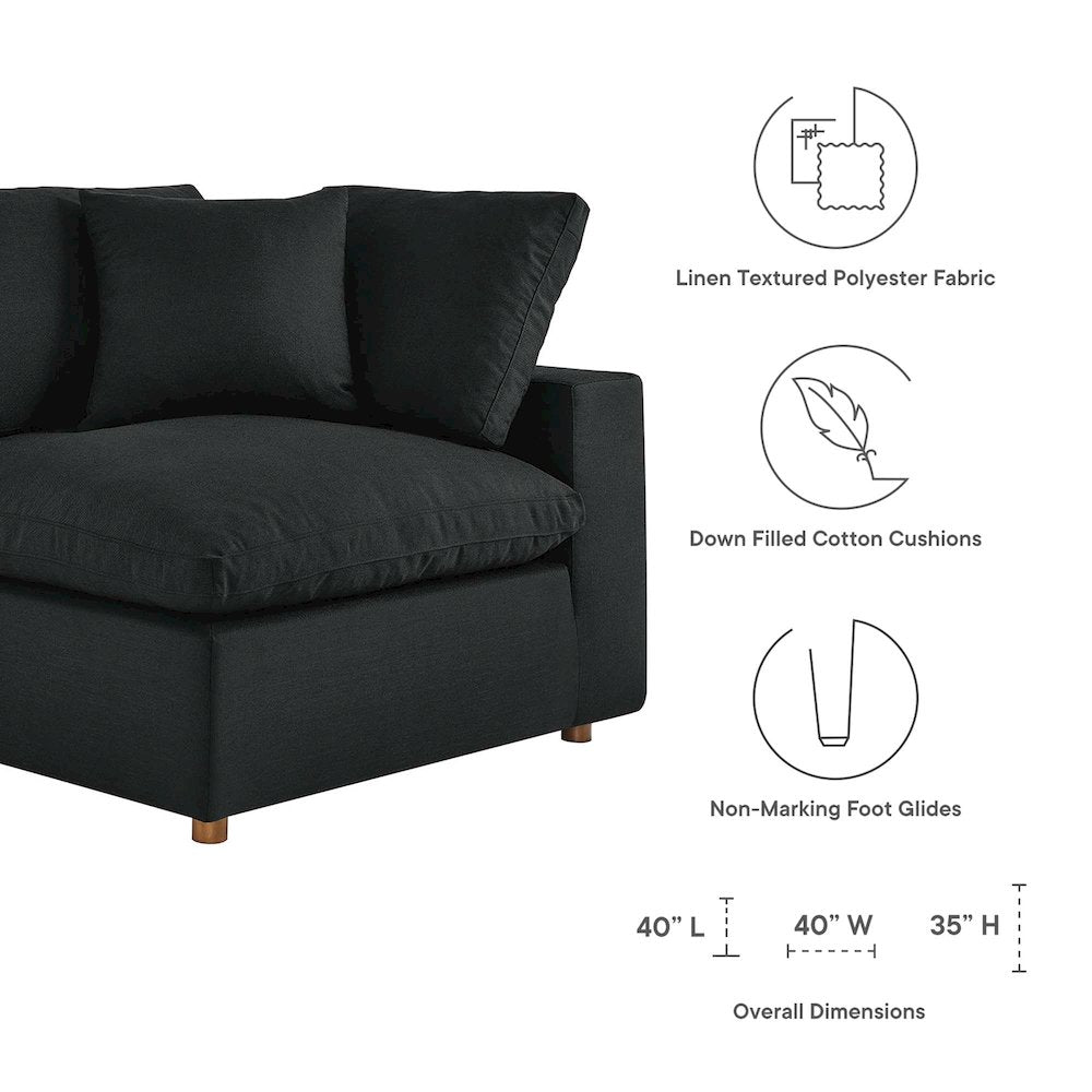 Commix 8-Piece Down Filled Overstuffed Sectional Sofa
