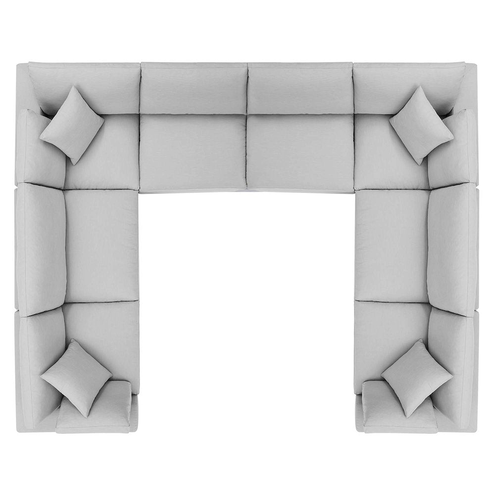Commix 8-Piece Down Filled Overstuffed Sectional Sofa