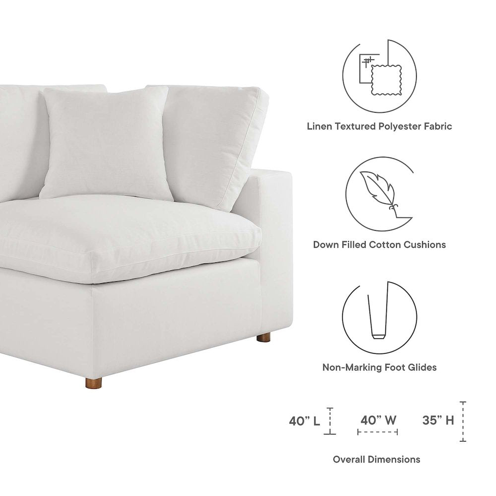 Commix 8-Piece Down Filled Overstuffed Sectional Sofa