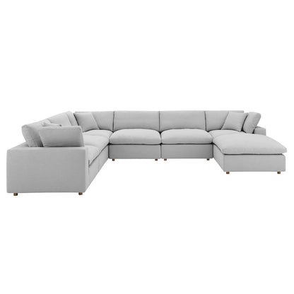 Commix 7-Piece Down Filled Overstuffed Sectional Sofa