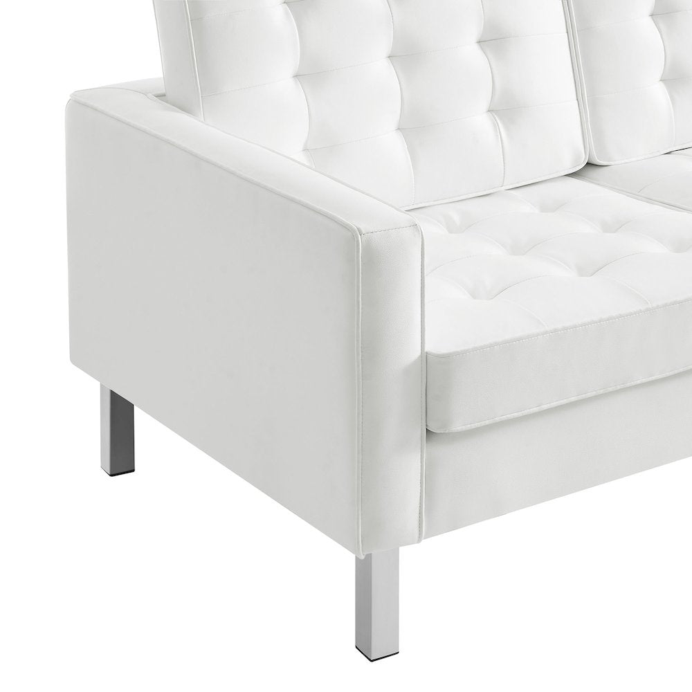 Loft Tufted Vegan Leather Sofa