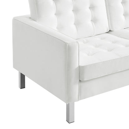 Loft Tufted Vegan Leather Sofa