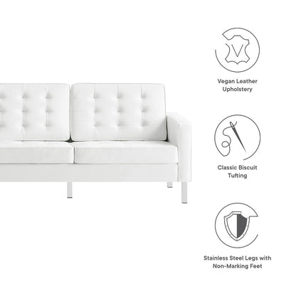 Loft Tufted Vegan Leather Sofa