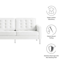 Loft Tufted Vegan Leather Sofa