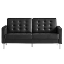 Loft Tufted Vegan Leather Loveseat