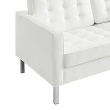 Loft Tufted Vegan Leather Loveseat