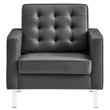 Loft Tufted Vegan Leather Armchair