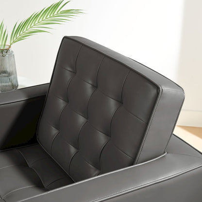 Loft Tufted Vegan Leather Armchair