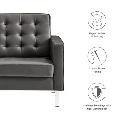 Loft Tufted Vegan Leather Armchair