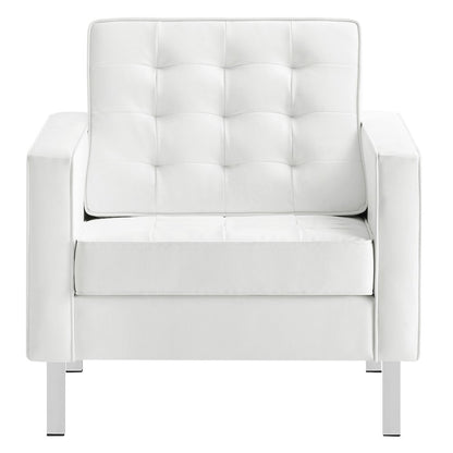 Loft Tufted Vegan Leather Armchair