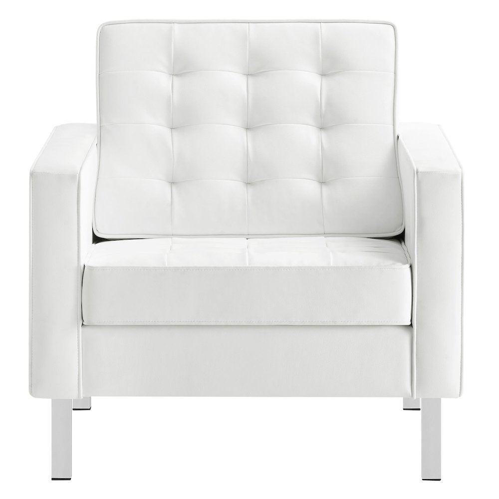 Loft Tufted Vegan Leather Armchair